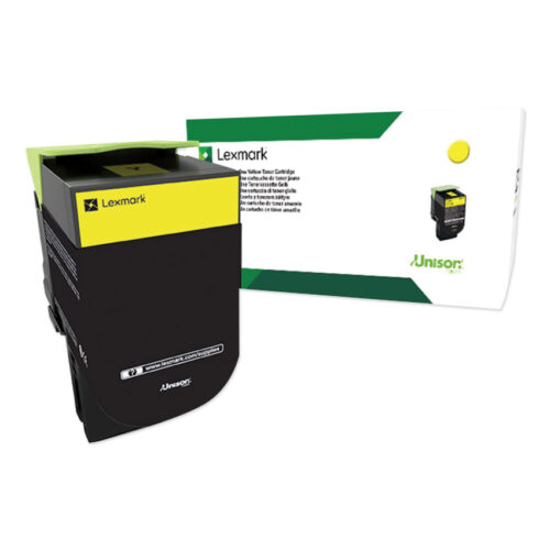 Lexmark 80C0XYG Return Program Extra High-Yield Toner, 4,000 Page-Yield, Yellow, TAA Compliant (LEX80C0XYG)