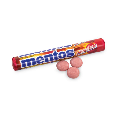 Mentos Cinnamon Singles Chewy Mints, 1.32 oz, 15 Rolls/Carton (GRR20900454)