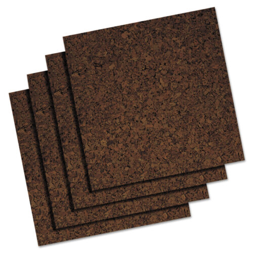Quartet Cork Panel Bulletin Board, 12 x 12, Brown, 4 PanelsPack (QRT101)