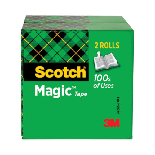 Scotch Magic Tape Refill, 3 Core, 0.5 x 72 yds, Clear, 2Pack (MMM8102P1272)