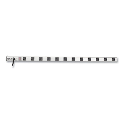 Vertical Power Strip, 12 Outlets, 15 ft Cord, Silver (TRPPS3612)