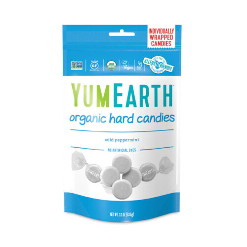 YumEarth Organic Wild Peppermint Hard Candies, 3.3 oz Bag, 3Pack (GRR27000032)