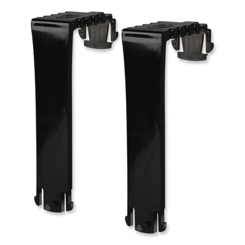 deflecto Two Break-Resistant Plastic Partition Brackets, For 2.63 to 4.13 Wide Partition Walls, Black, 2Pack (DEF391404)
