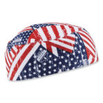 ergodyne Chill-Its 6630 High-Performance Terry Cloth Skull Cap, Polyester, One Size Fits Most, Stars and Stripes (EGO12506)