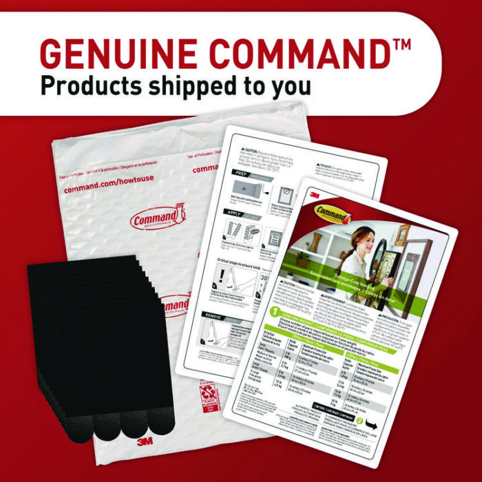 Command Picture Hanging Strips, Large, Removable, Holds up to 16 lbs per 4 Pairs, 20 Strip Pairs/Pack (MMM17206BLK20NA) - Image 6