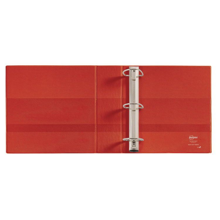 AVE79325 - Avery Heavy-Duty View Binder with DuraHinge and Locking One Touch EZD Rings, 3 Rings, 3" Capacity, 11 x 8.5, Red (AVE79325) - Image 3