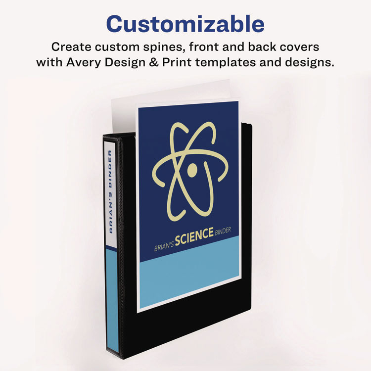 AVE79806 - Avery Heavy-Duty View Binder with DuraHinge and Locking One Touch EZD Rings, 3 Rings, 5" Capacity, 11 x 8.5, Navy Blue (AVE79806) - Image 3