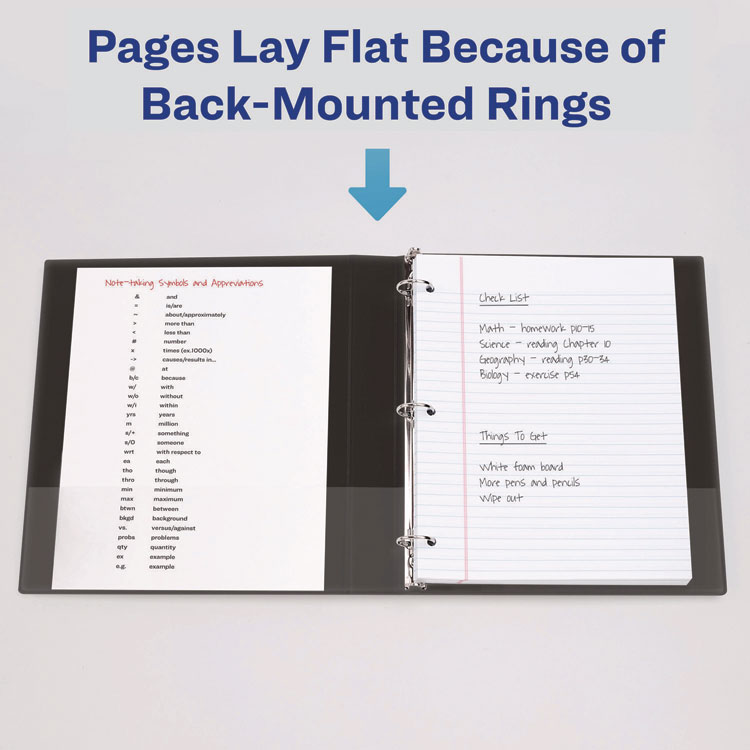 AVE79806 - Avery Heavy-Duty View Binder with DuraHinge and Locking One Touch EZD Rings, 3 Rings, 5" Capacity, 11 x 8.5, Navy Blue (AVE79806) - Image 8