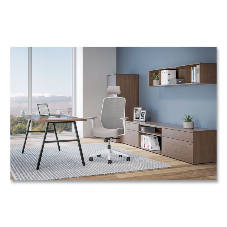 HONALTT1UMWHT - HON Altern Mesh Mid-Back Task Chair, 17.95 to 21.1 Seat Height, Gray Seat, Gray/White Back, White Base (HONALTT1UMWHT) - Image 3