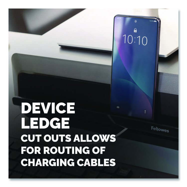 FEL100098502 - Fellowes Breyta Monitor Stand, 13.94" x 11.97" x 3.25" to 6", Black, Supports 33 lbs (FEL100098502) - Image 6