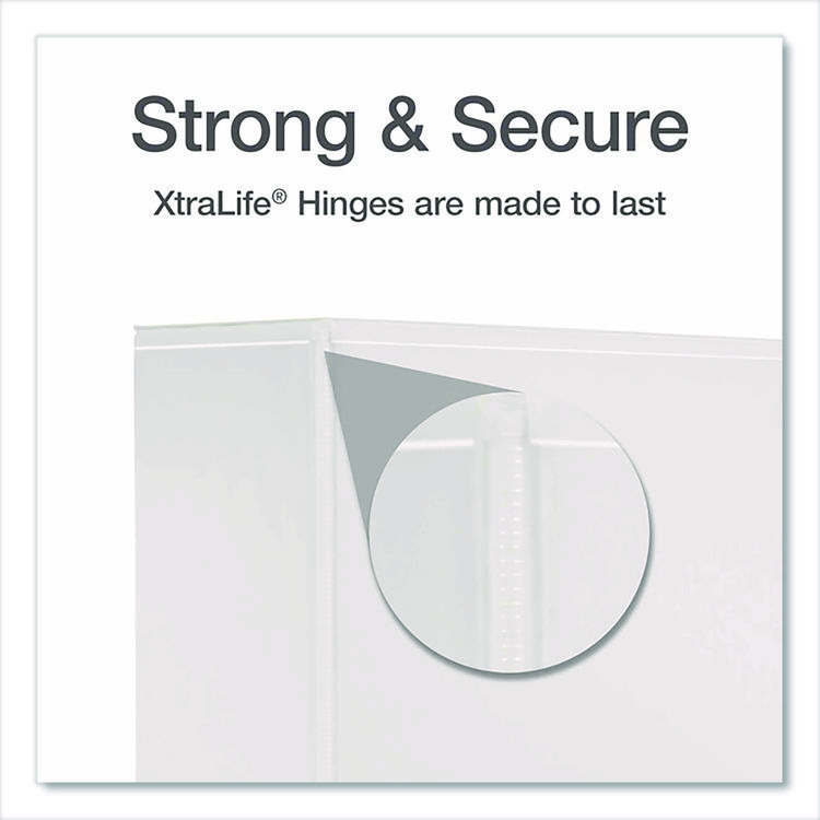 CRD26340 - Cardinal XtraLife ClearVue Non-Stick Slant-D Ring Binder, 3 Rings, 4" Capacity, 11 x 8.5, White (CRD26340) - Image 5