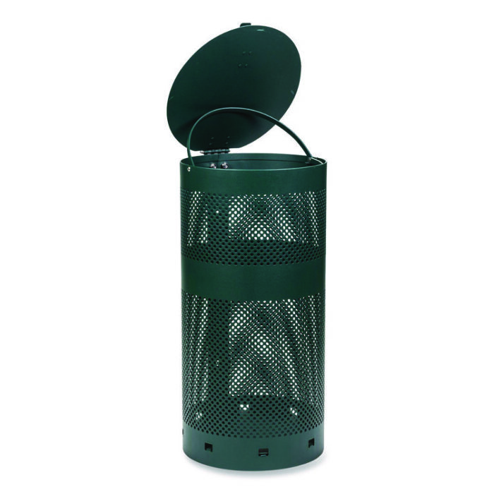 Tatco Dog Waste Station, 12 gal, Open Top, Green/White (TCO28000) - Image 3