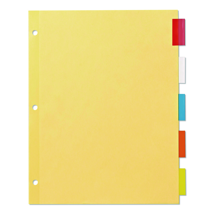 AVE11465 - Office Essentials Plastic Insertable Dividers, 5-Tab, 11 x 8.5, Assorted Tabs, 1 Set (AVE11465) - Image 5