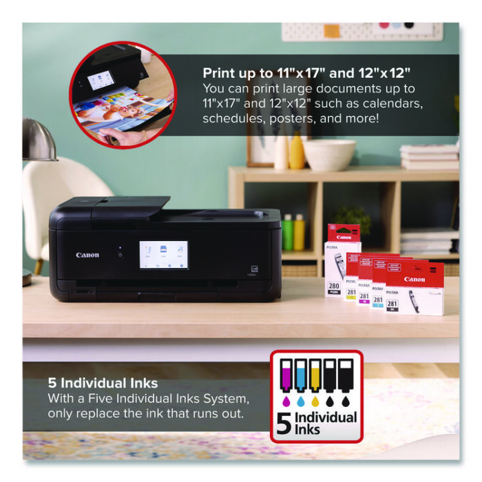 Canon PIXMA TS9520a Wireless All-in-One Inkjet Printer, Copy/Print/Scan (CNMTS9520A) - Image 4