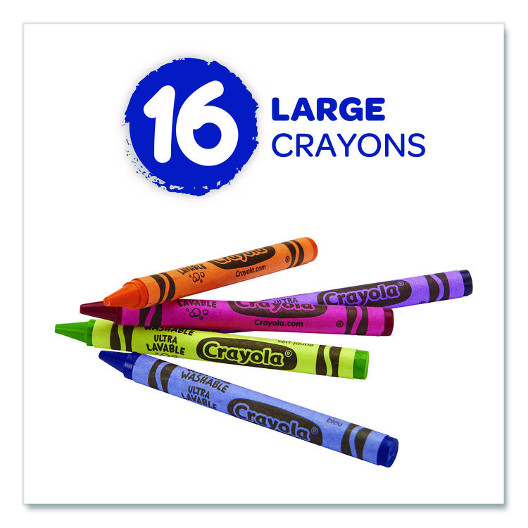 CYO523281 - Crayola Ultra-Clean Washable Crayons, Large, Assorted, 16/Box (CYO523281) - Image 3
