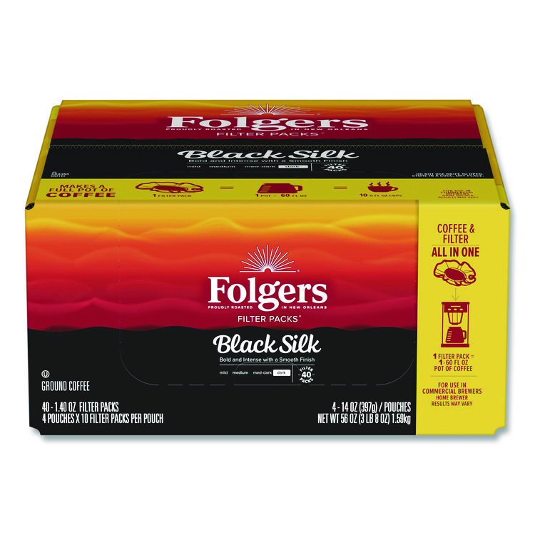FOL00016 - Folgers Coffee Filter Packs, Black Silk, 1.4 oz Pack, 40Packs/Carton (FOL00016) - Image 3