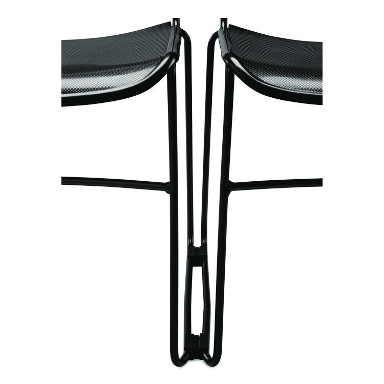 NPS855CL4 - NPS 850 Series Multi-Purpose Ultra Compact Stack Chair, Supports 300 lbs, 17" Seat Height, Navy Seat/Back, Black Base, 4/Pack (NPS855CL4) - Image 4