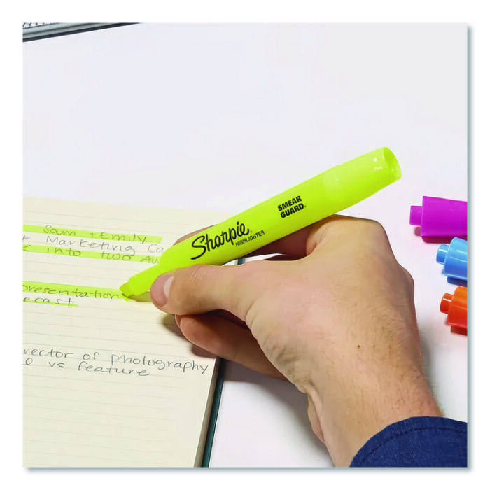 Sharpie Tank Style Highlighters, Assorted Ink Colors, Chisel Tip, Assorted Barrel Colors, 5/Pack (SAN1809199) - Image 2