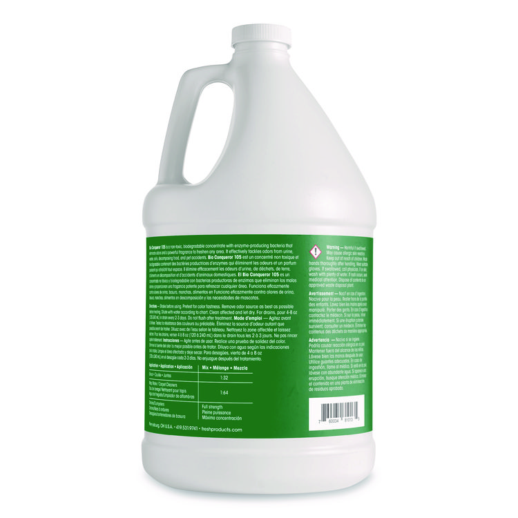 FRS1BWBCMF - Fresh Products Bio Conqueror 105 Enzymatic Odor Counteractant Concentrate, Cucumber Melon, 1 gal Bottle, 4/Carton (FRS1BWBCMF) - Image 4