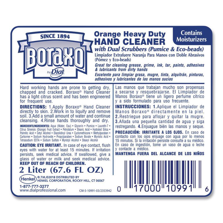 DIA10991CT - Boraxo Orange Heavy Duty Hand Cleaner Refill, Citrus Scent, 2 L, 4/Carton (DIA10991CT) - Image 3