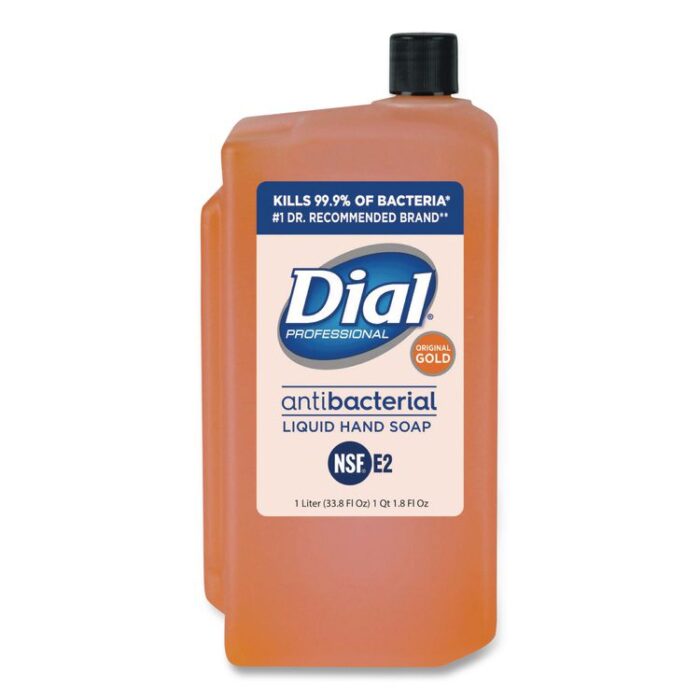 Dial Professional Gold Antibacterial Liquid Hand Soap, 1 L, 8/Carton (DIA84019) - Image 5