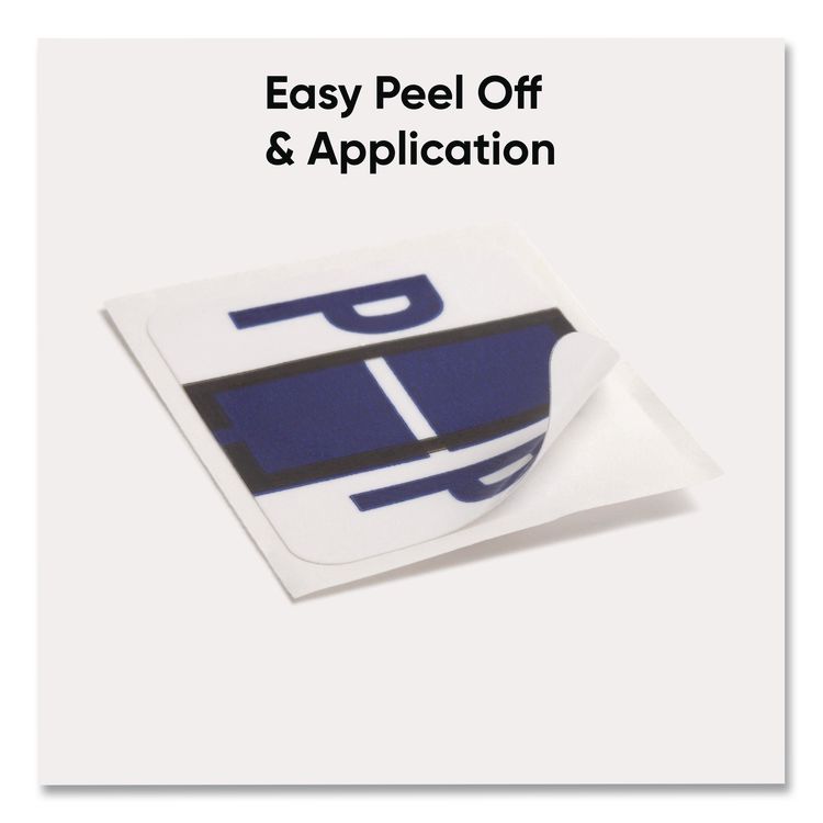 SMD67086 - Smead A-Z Color-Coded End Tab Filing Labels, P, 1 x 1.25, White, 500/Roll (SMD67086) - Image 4