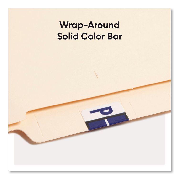 SMD67086 - Smead A-Z Color-Coded End Tab Filing Labels, P, 1 x 1.25, White, 500/Roll (SMD67086) - Image 5