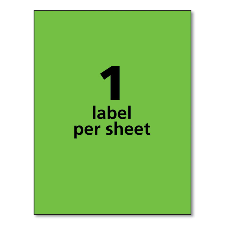 AVE5940 - Avery High-Visibility Permanent Laser ID Labels, 8.5 x 11, Neon Green, 100/Box (AVE5940) - Image 5