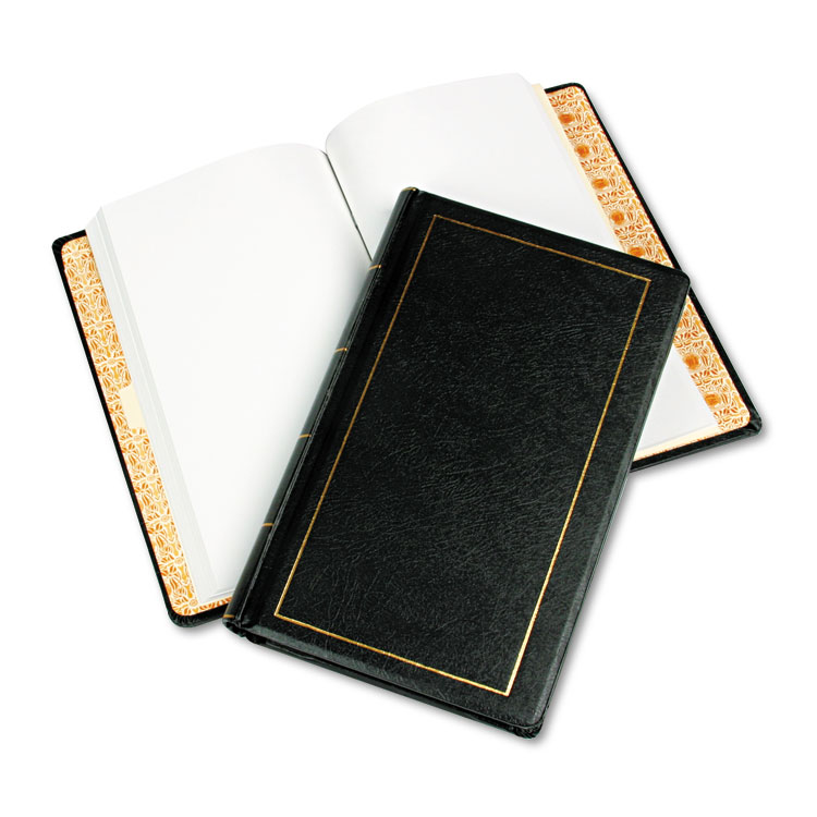 Wilson Jones Looseleaf Corporation Minute Book, 1-Subject, Unruled, Black/Gold Cover, (250) 14 x 8.5 Sheets (WLJ039531)