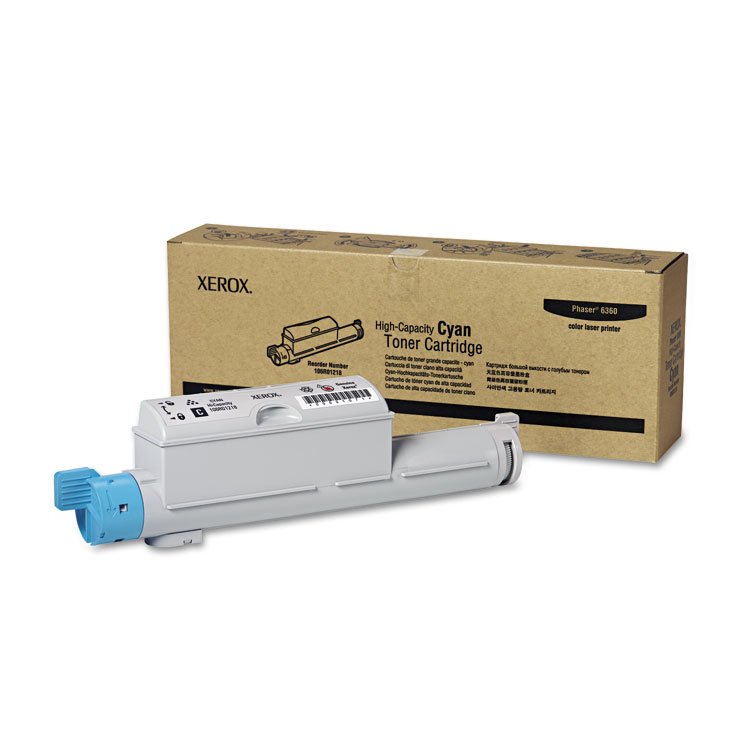 Xerox 106R01218 High-Yield Toner, 12,000 Page-Yield, Cyan (XER106R01218)