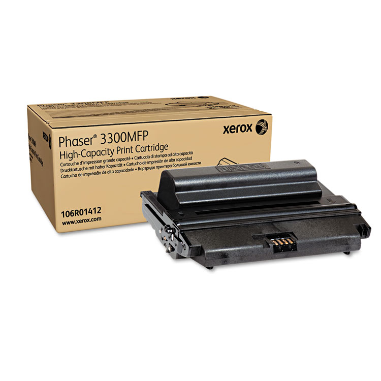 Xerox 106R01412 High-Yield Toner, 8,000 Page-Yield, Black (XER106R01412)