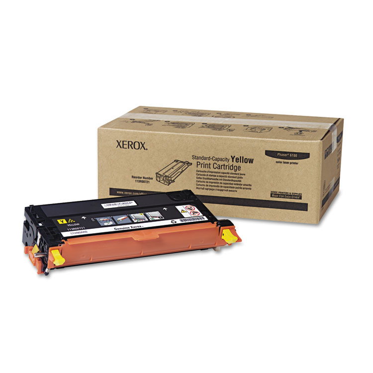 Xerox 113R00721 Toner, 2,000 Page-Yield, Yellow (XER113R00721)
