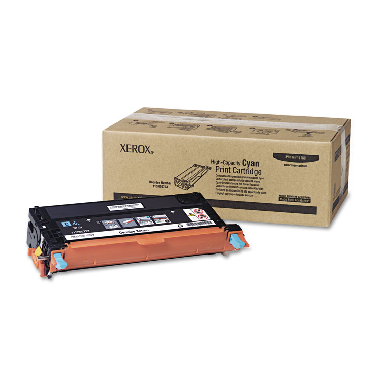 Xerox 113R00723 High-Yield Toner, 6,000 Page-Yield, Cyan (XER113R00723)