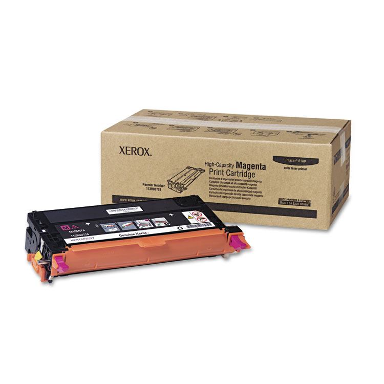 Xerox 113R00724 High-Yield Toner, 6,000 Page-Yield, Magenta (XER113R00724)