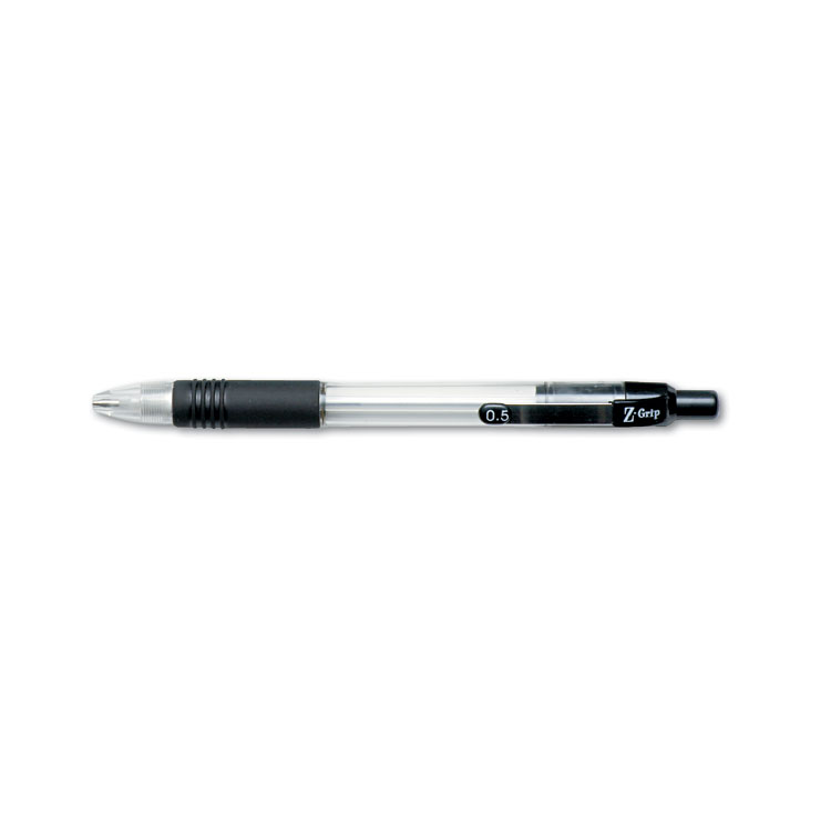 Zebra Z-Grip Mechanical Pencil, 0.5 mm, HB (#2), Black Lead, Clear/Black Barrel, Dozen (ZEB52310)