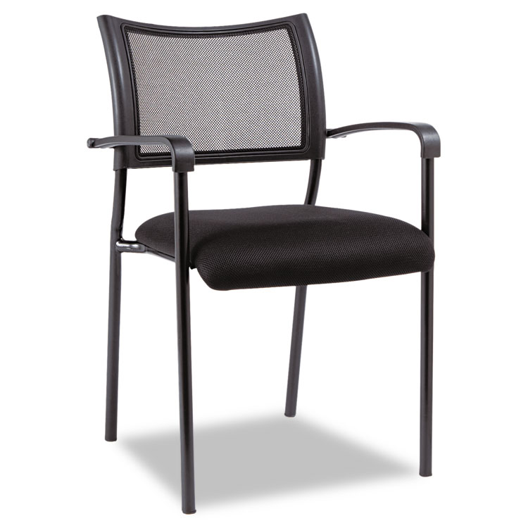 Alera Alera Eikon Series Stacking Mesh Guest Chair, 20.86" x 24.01" x 33.07", Black Seat, Black Back, Black Base, 2/Carton (ALEEK43ME10B)