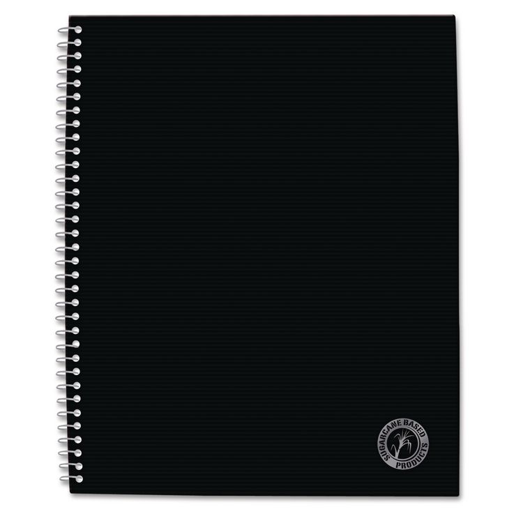 Universal Deluxe Sugarcane Based Notebooks, 1-Subject, Medium/College Rule, Black Coated-Bagasse Cover, (100) 11 x 8.5 Sheets (UNV66206)