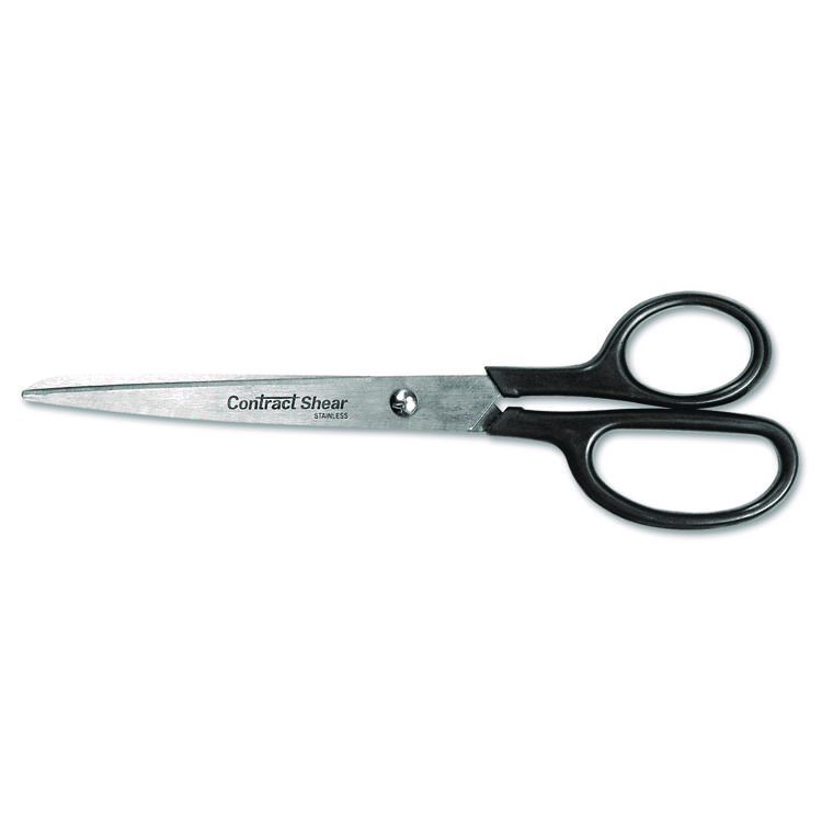 Westcott Straight Contract Scissors, 8" Long, 3" Cut Length, Straight Black Handle (ACM10572)