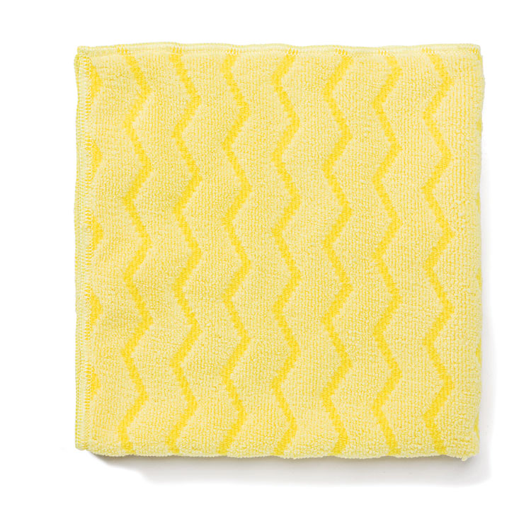 Rubbermaid Commercial Reusable Cleaning Cloths, Microfiber, 16 x 16, Yellow, 12/Carton (RCPQ610)