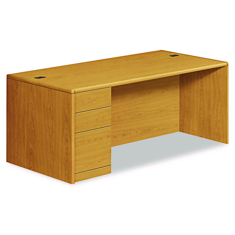 HON 10700 Series Single Pedestal Desk with Full-Height Pedestal on Left, 72" x 36" x 29.5", Harvest (HON10788LCC)