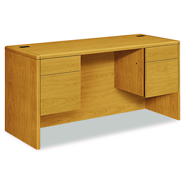 HON 10700 Kneespace Credenza, 3/4 Height Pedestals, 60w x 24d x 29.5h, Harvest (HON10765CC)