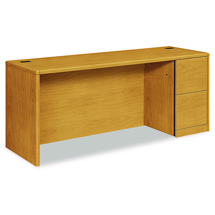 HON 10700 Series Right Pedestal Credenza, 72w x 24d x 29.5h, Harvest (HON10707RCC)