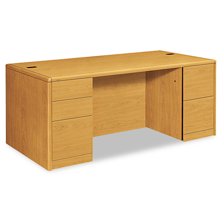 HON 10700 Series Double Pedestal Desk with Full-Height Pedestals, 72" x 36" x 29.5", Harvest (HON10799CC)