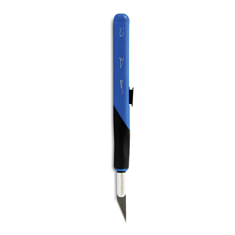 X-ACTO Retract-A-Blade Knife, #11 Blade, 5.25" Plastic Handle, Blue/Black (EPIX3204)