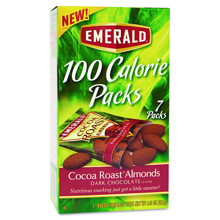 Emerald 100 Calorie Pack Cocoa Roast Almonds, 0.63 oz Packs, 7/Box (DFD84325)