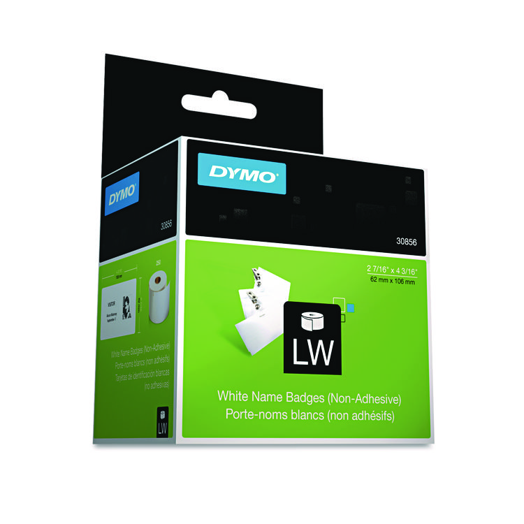 DYMO Name Badge Insert Labels, 2.43" x 4.18", White, 250 Labels/Box (DYM30856)