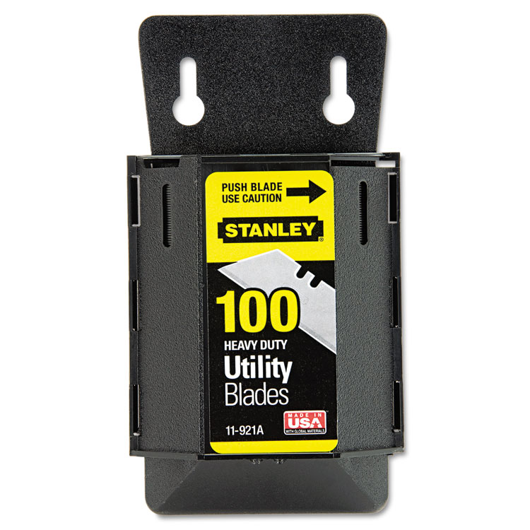 Stanley Wall Mount Utility Knife Blade Dispenser with Blades, 100/Pack (BOS11921A)