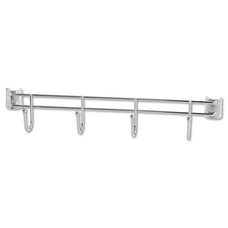 Alera Hook Bars For Wire Shelving, Four Hooks, 18" Deep, Silver, 2 Bars/Pack (ALESW59HB418SR)