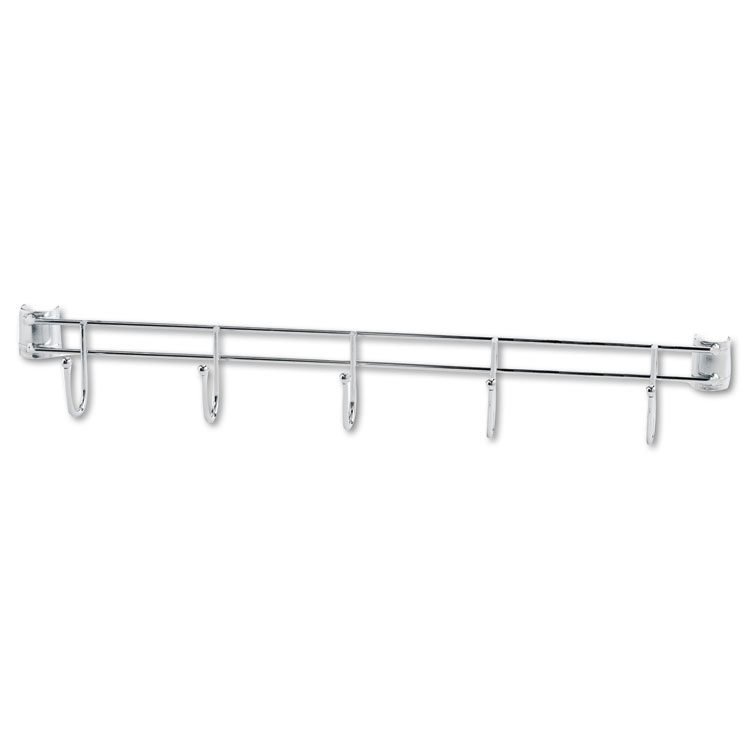 Alera Hook Bars For Wire Shelving, Five Hooks, 24" Deep, Silver, 2 Bars/Pack (ALESW59HB424SR)