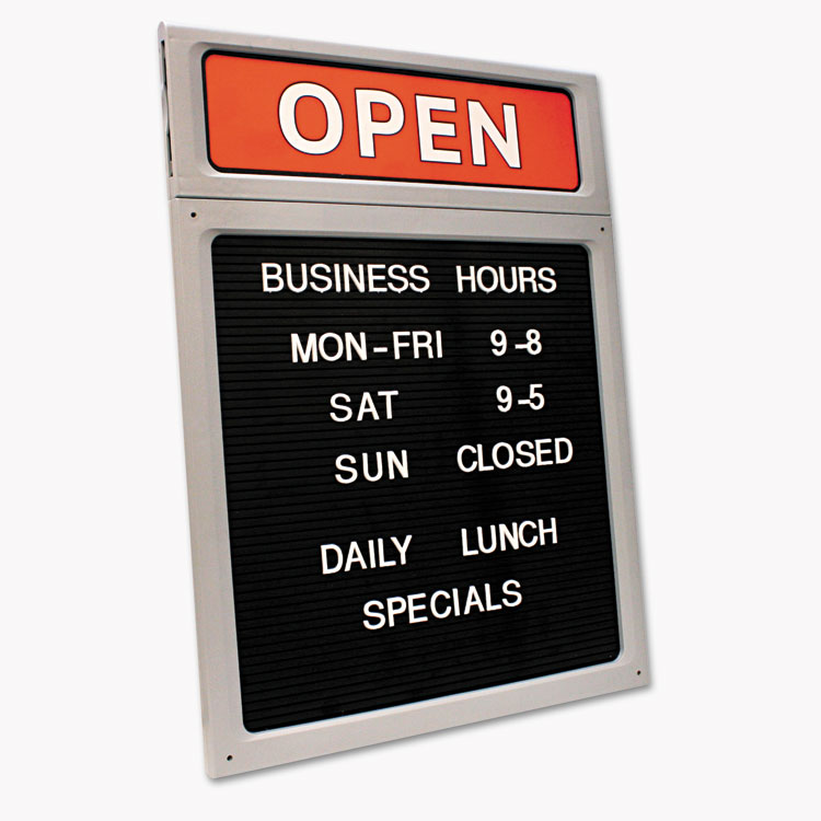 COSCO Message/Business Hours Sign, 15 x 20.5, Black/Red (COS098221)